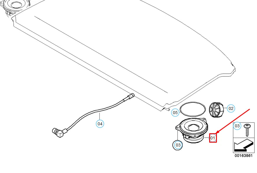 NEW BMW 1 E81 REAR HIFI MIDRANGE SPEAKER 65139143153 9143153 ORIGINAL