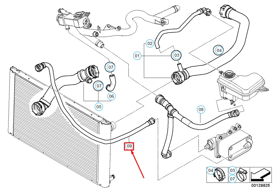 NEW BMW 5 E60 RADIATOR COOLANT HOSE 17127796273 7796273 ORIGINAL