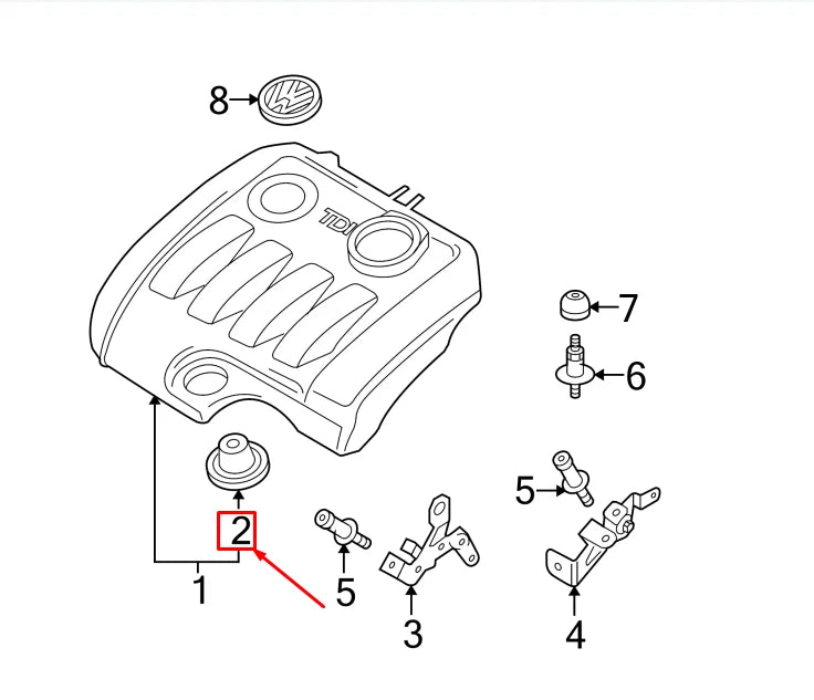 NEW AUDI A4 AVANT B7 ENGINE COVER GROMMET 03G103638A ORIGINAL