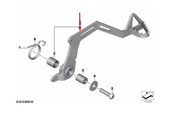 NEW BMW F-MODELS K7X F 650 GS BRAKE PEDAL 35217708022 ORIGINAL