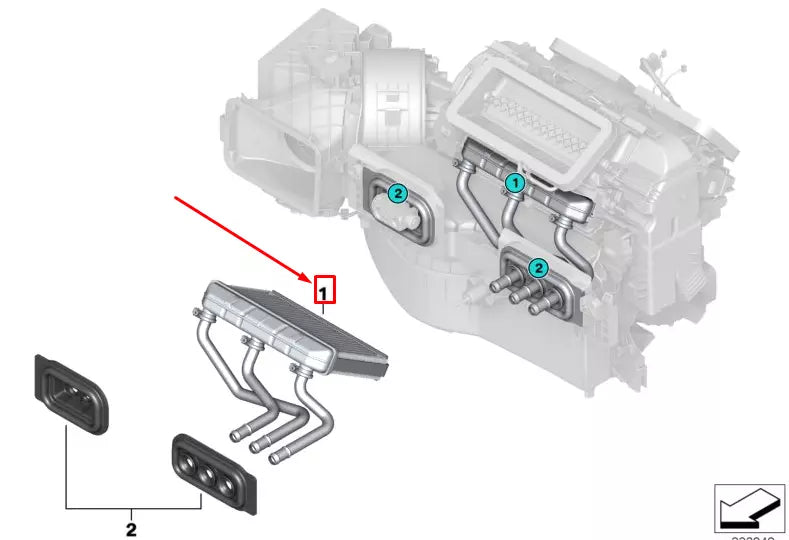 NEW BMW X5 F15 HEATER CORE 64116968204 6968204 ORIGINAL