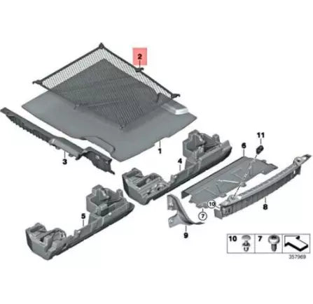 NEW BMW 4 CABRIO F33 TRUNK FLOOR LUGGAGE STORAGE NET 51477368728 ORIGINAL