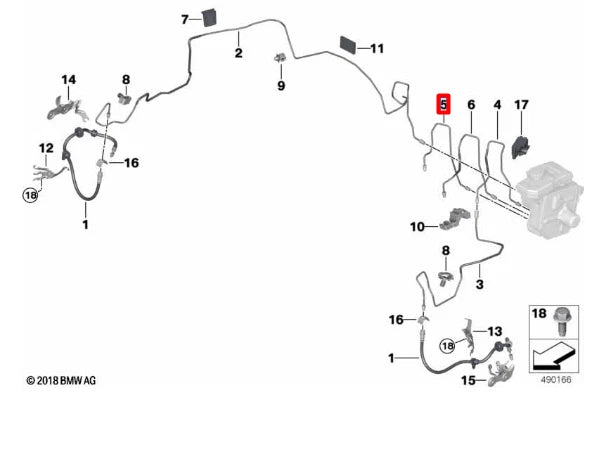 NEW BMW 7 G11 G12 FRONT BRAKE LINE 34306894401 ORIGINAL