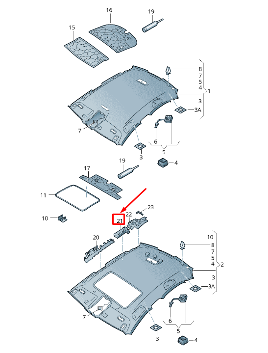 NEW AUDI A7 SPORTBACK 4G CENTRE LEFT ROOF DEFORMATION ELEMENT 4G8880673B