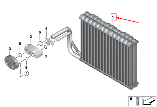 new bmw 5 gran turismo f07 air conditioning evaporator 64119383679 original