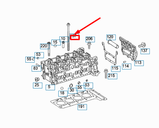 new mercedes-benz sprinter w906 cylinder head bolt a6510160469 original