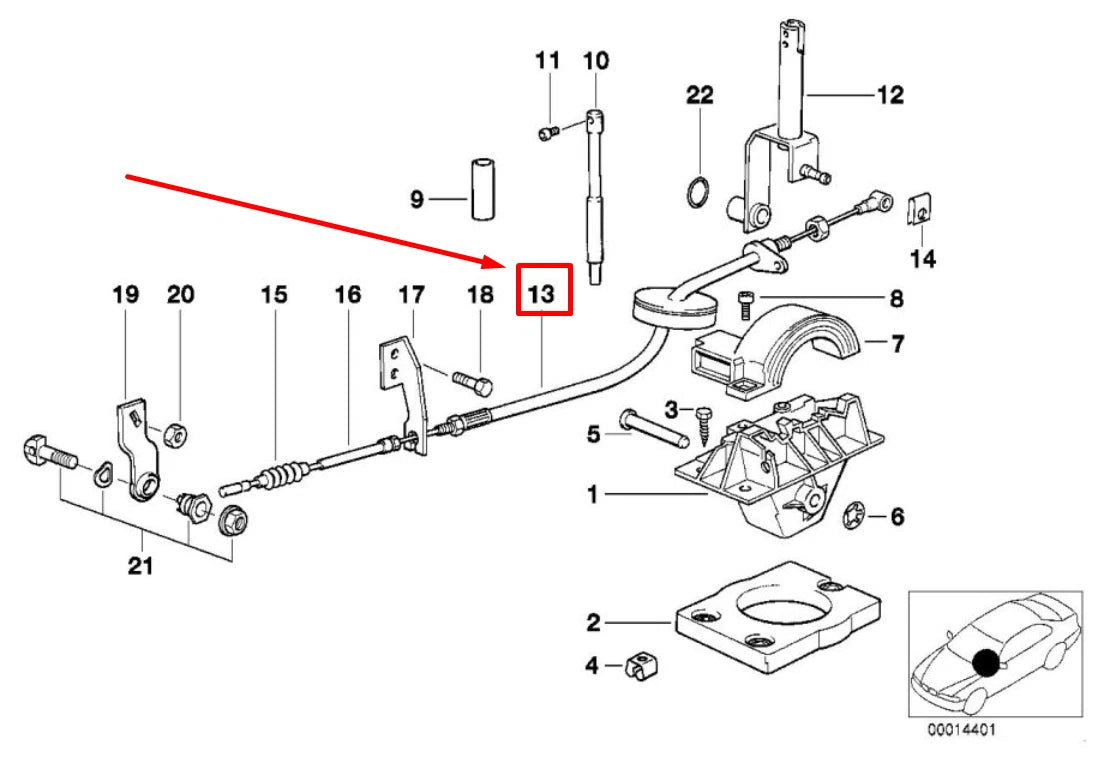 NEW BMW 3 COMPACT E36 GEAR SHIFTING MECHANISM CABLES 25161423114 1423114