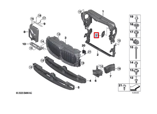 NEW BMW X5 G05 UPPER DUCT COVER LID 51747428257 ORIGINAL