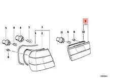 NEW BMW E34 WAGON REAR LIGHT IN TRUNK LID LEFT 8355897 63218355897 ORIGINAL