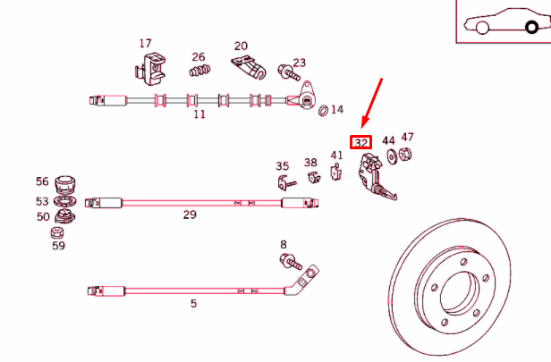 NEW MERCEDES-BENZ SL R129 REAR LEFT ROLL-OVER SWITCH A1295401144 ORIGINAL