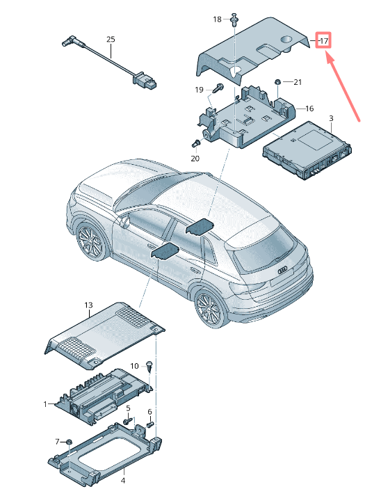 NEW VOLKSWAGEN TIGUAN AD MK2 TV RECEIVER COVER 5TA9721369B9 ORIGINAL