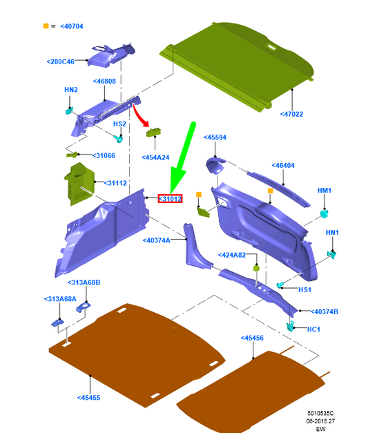new ford focus m3 estate left side trunk trim 1850505 bm51-n31149-ag3ja6