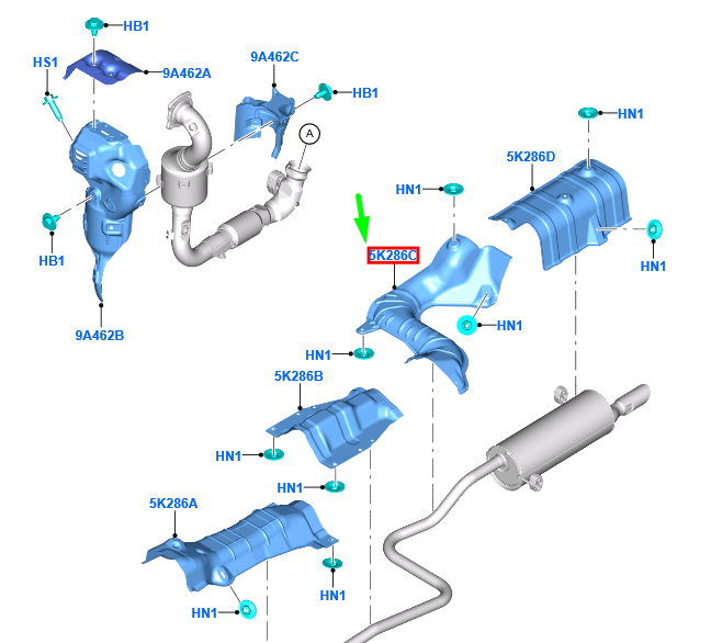 new ford fiesta mk7 underfloor exhaust heat shield 1514339 8v51-5k286-ca