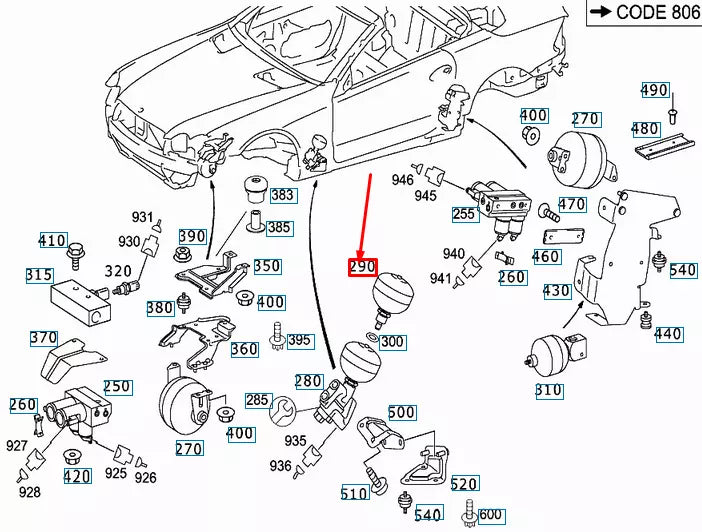 NEW MERCEDES-BENZ S W220 AIR RESERVOIR A2203270215