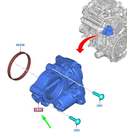 new ford kuga mk3 throttle body and motor assy 2565324 hx7g-9f991-bb original