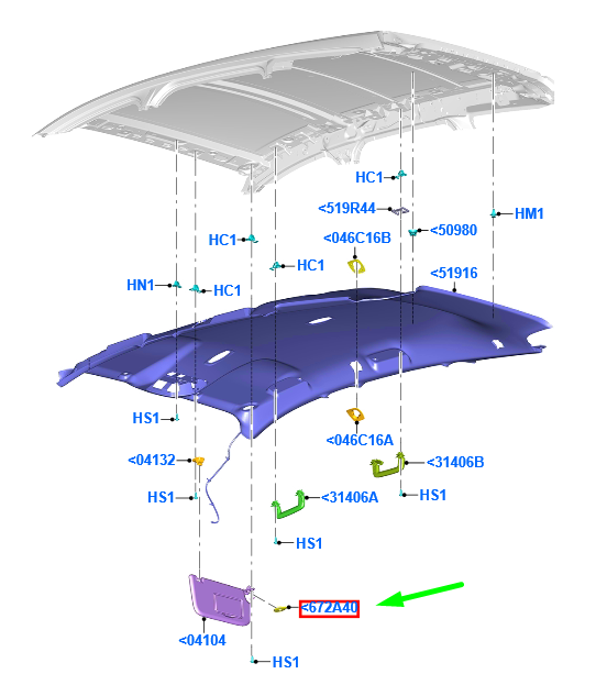 new ford kuga mk2 c520 sun visor cap cj54-s046b96-aa35b8 5162498 original
