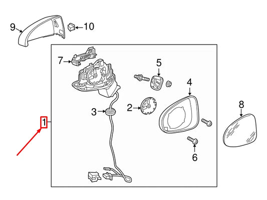 NEW AUDI A3 SPORTBACK 8V FRONT LEFT WING MIRROR 8V5857409AC9B9 ORIGINAL