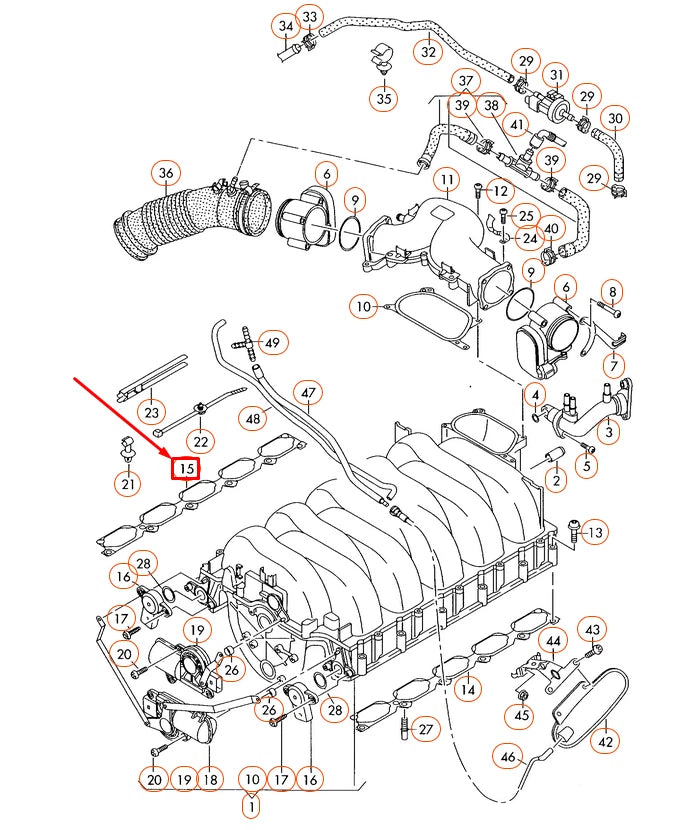 NEW AUDI A6 4F C6 RIGHT INTAKE MANIFOLD GASKET SEAL 07L133074B