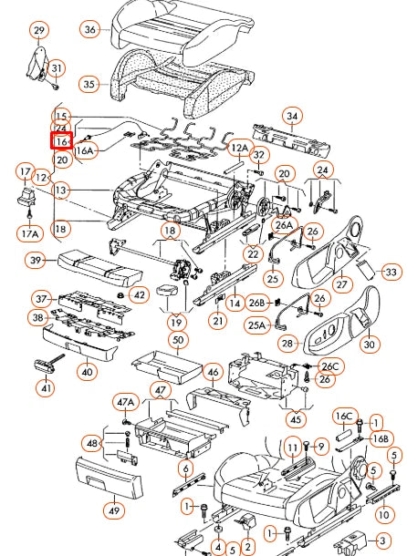NEW AUDI A4 B7 FRONT RIGHT SEAT FLEX BOWDEN CABLE 8E0881272A