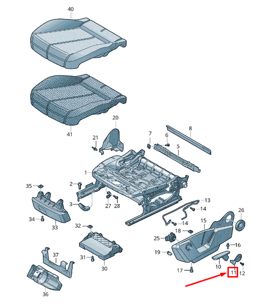 NEW AUDI Q2 GA LEFT SEAT HEIGHT ADJUSTMENT OPERATING LEVER 81A881093 ORIGINAL
