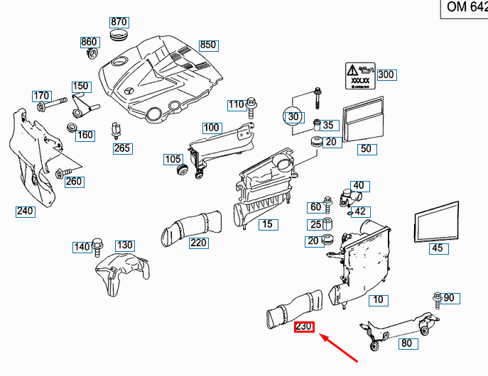 NEW MERCEDES-BENZ E W211 LEFT AIR INTAKE LINE PIPE A6420944997 ORIGINAL