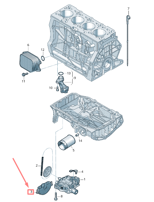 new volkswagen passat b8 3g oil pump cover 04e103669c original