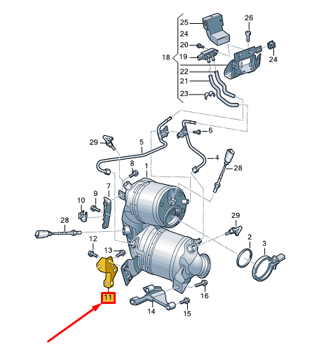new audi a1 gb exhaust system retainer 05e253463p original