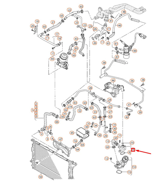NEW AUDI A6 C7 ENGINE COOLING SYSTEM INTERMEDIATE FLANGE 059121506H