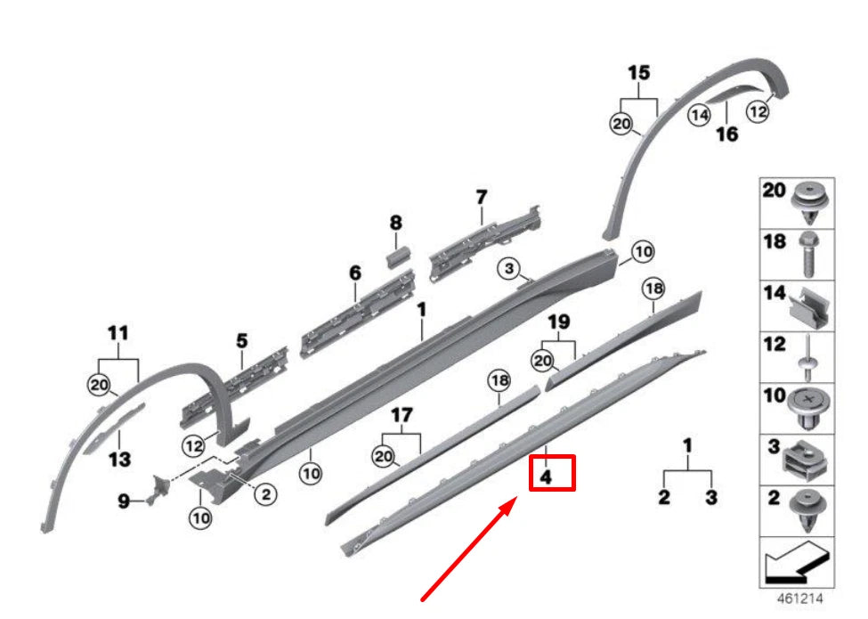 NEW BMW X1 F48 LEFT ROCKER PANEL TRIM 51777379993 7379993 ORIGINAL