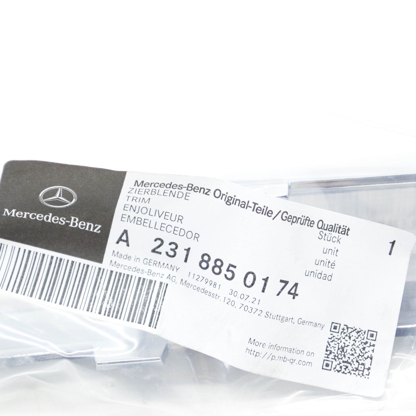 NEW MERCEDES-BENZ SL R231 FRONT LEFT BUMPER MOLDING A2318850174 ORIGINAL