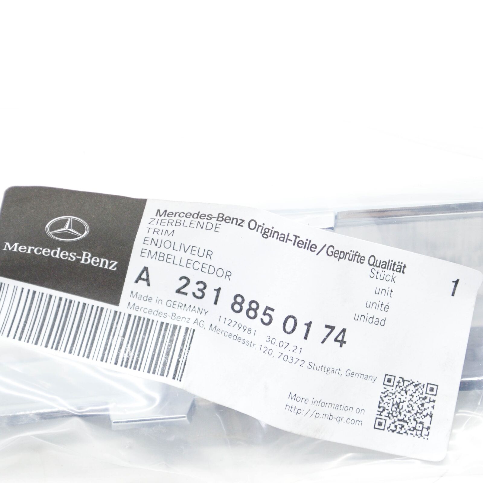 NEW MERCEDES-BENZ SL R231 FRONT LEFT BUMPER MOLDING A2318850174 ORIGINAL