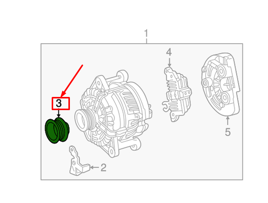 new mercedes-benz c w204 alternator freewheel pulley a6461500360 original