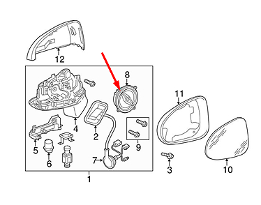 NEW VOLKSWAGEN TIGUAN 5N WING MIRROR ADJUSTER MOTOR 1K0959578A ORIGINAL