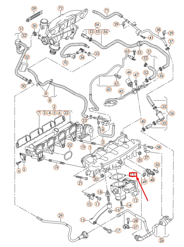 NEW AUDI A4 B8 THROTTLE BODY GASKET 078133073J ORIGINAL