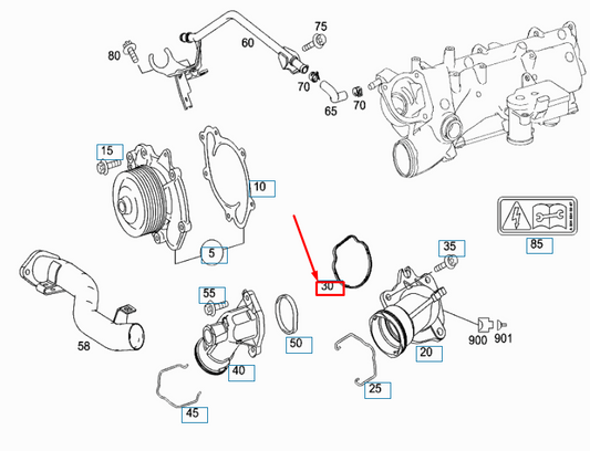 new mercedes-benz gl x164 engine coolant thermostat gasket a6422010780 original