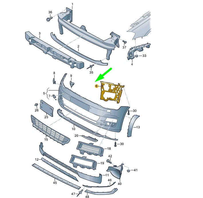 NEW VW GOLF MK7 FRONT RIGHT BUMPER SUPPORT ELEMENT 5G0807724L ORIGINAL