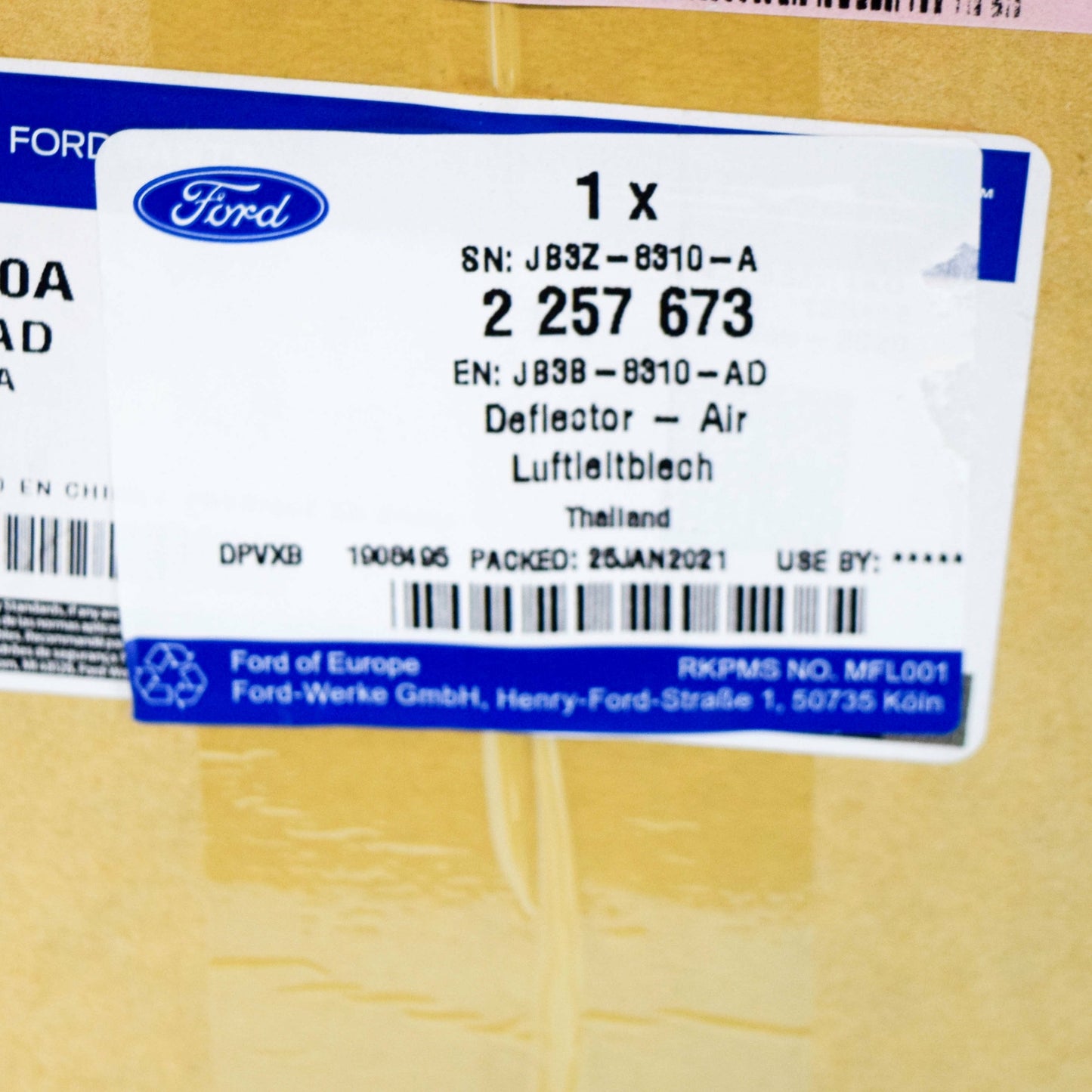 new ford fiesta mk7 air deflector right side jb3b-8310-ad 2019 original