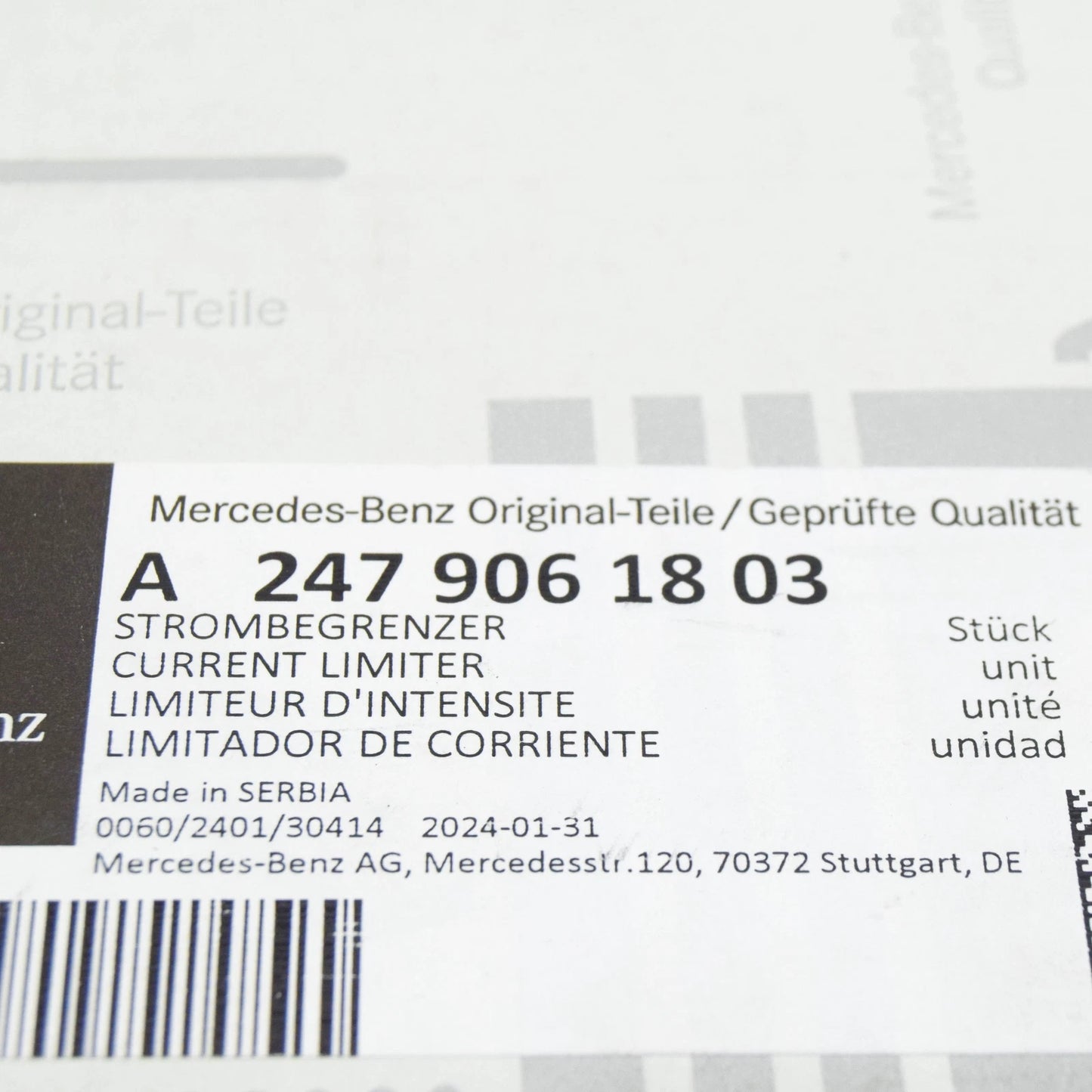 NEW MB GLA H247 AMG STARTER BATTERY CURRENT LIMITER A2479061803 ORIGINAL