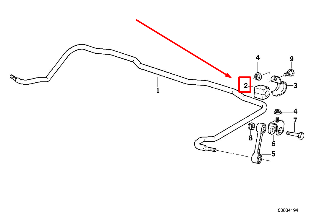 new bmw 3 e36 rear stabilizer rubber mounting 33552228368 2228368 original