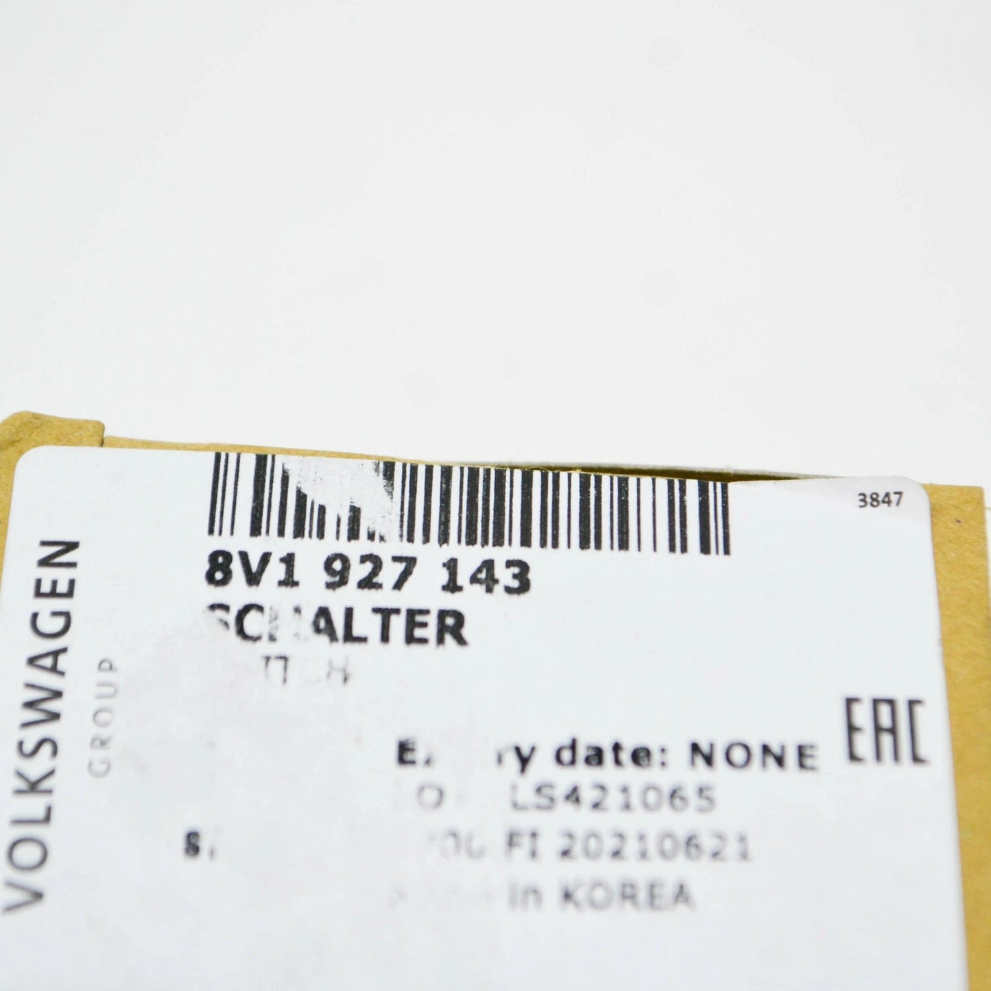 NEW AUDI A3 8V SPORTBACK AUTOHOLD SWITCH BUTTON LHD 8V1927143