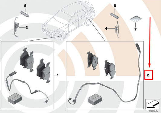 new bmw x6 f16 rear brake pads w/sensor 34212413050 2413050 original