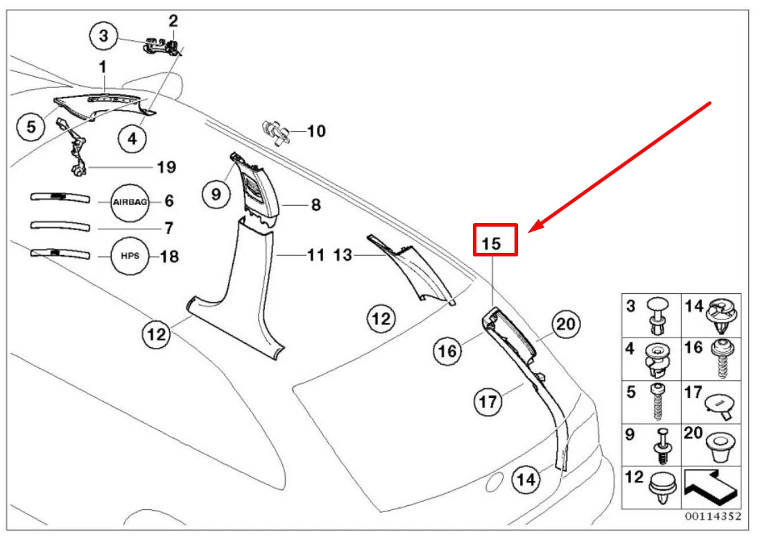 NEW BMW 3 E46 REAR RIGHT D-PILLAR TRIM 7902232 51437902232 ORIGINAL