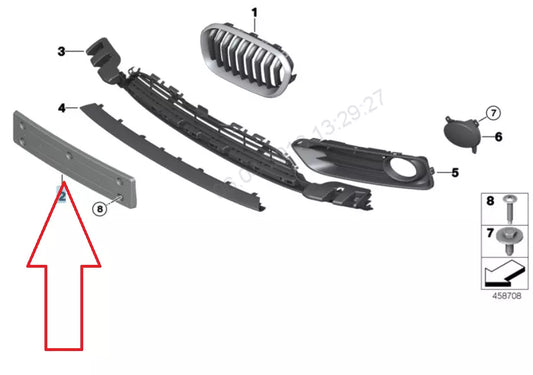 NEW BMW 1 F20 FRONT BUMPER LICENSE PLATE HOLDER 51137383756 7383756 2015