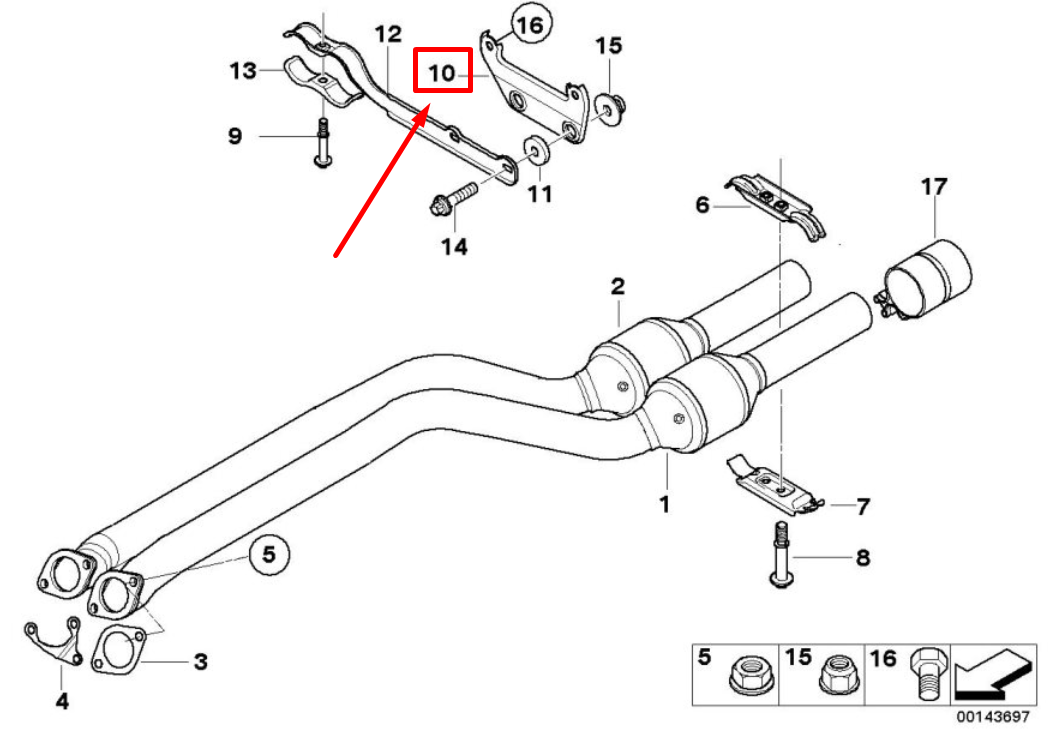 new bmw 3 coupe e92 exhaust system hanger bracket 18207521602 7521602 original
