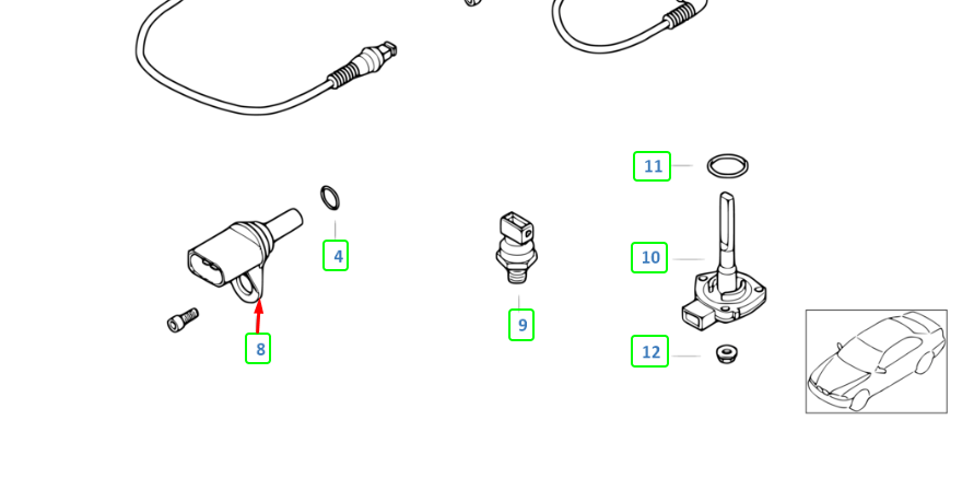new bmw 5 e39 camshaft position sensor 13627796054 m 5.0 2003 original