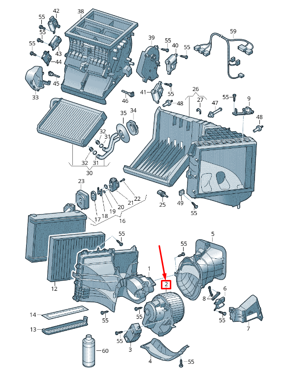 new vw transporter v t5 minibus 7hb mk5 heater blower fan 7e5820021 original