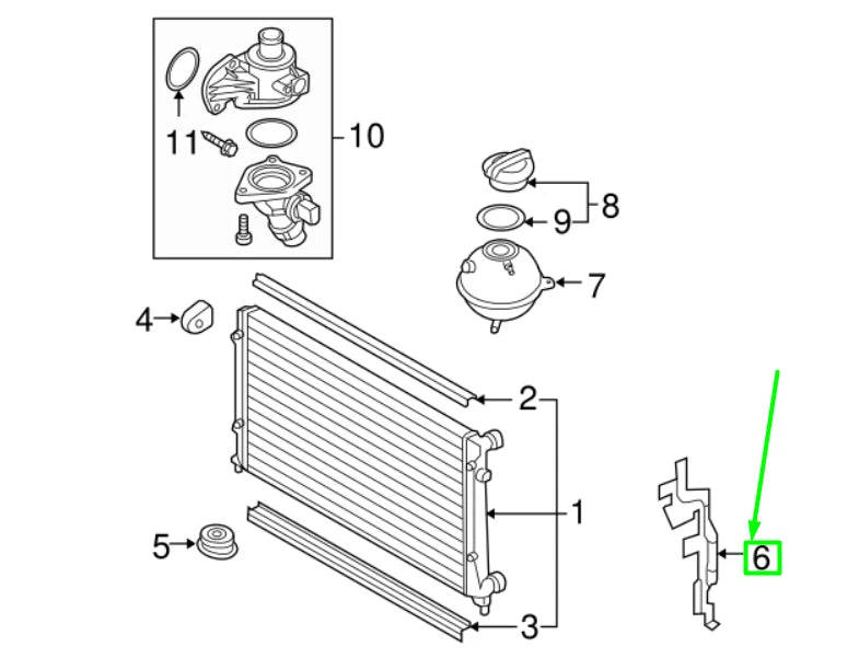NEW VOLKSWAGEN JETTA A5 MK5 LEFT SIDE RADIATOR AIR DEFLECTOR 1K0121283F ORIGINAL
