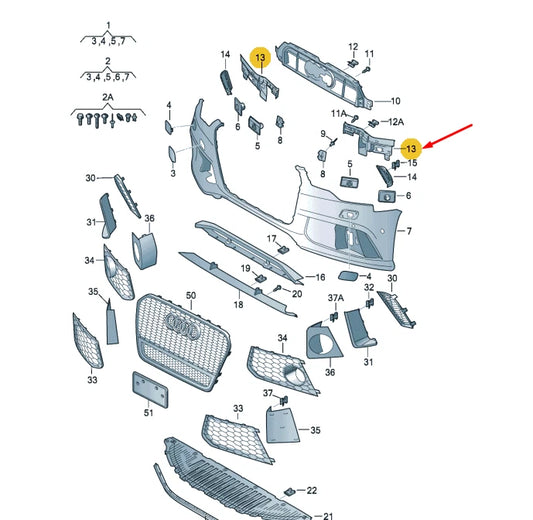 NEW AUDI RS6 C7 FRONT BUMPER LEFT CLOSING ELEMENT 4G0807095E ORIGINAL