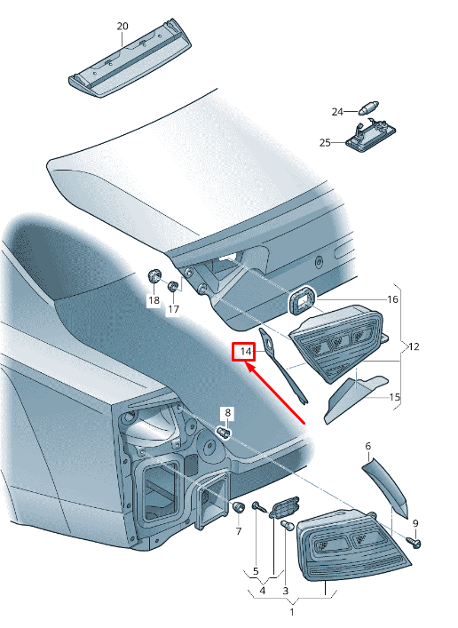 NEW AUDI A8 4H REAR RIGHT TAIL LIGHT TRIM 4H0945256 ORIGINAL