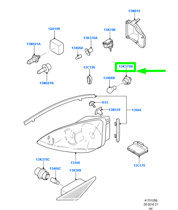 new ford focus mk1 flasher lamp socket bulb holder 4367318 original